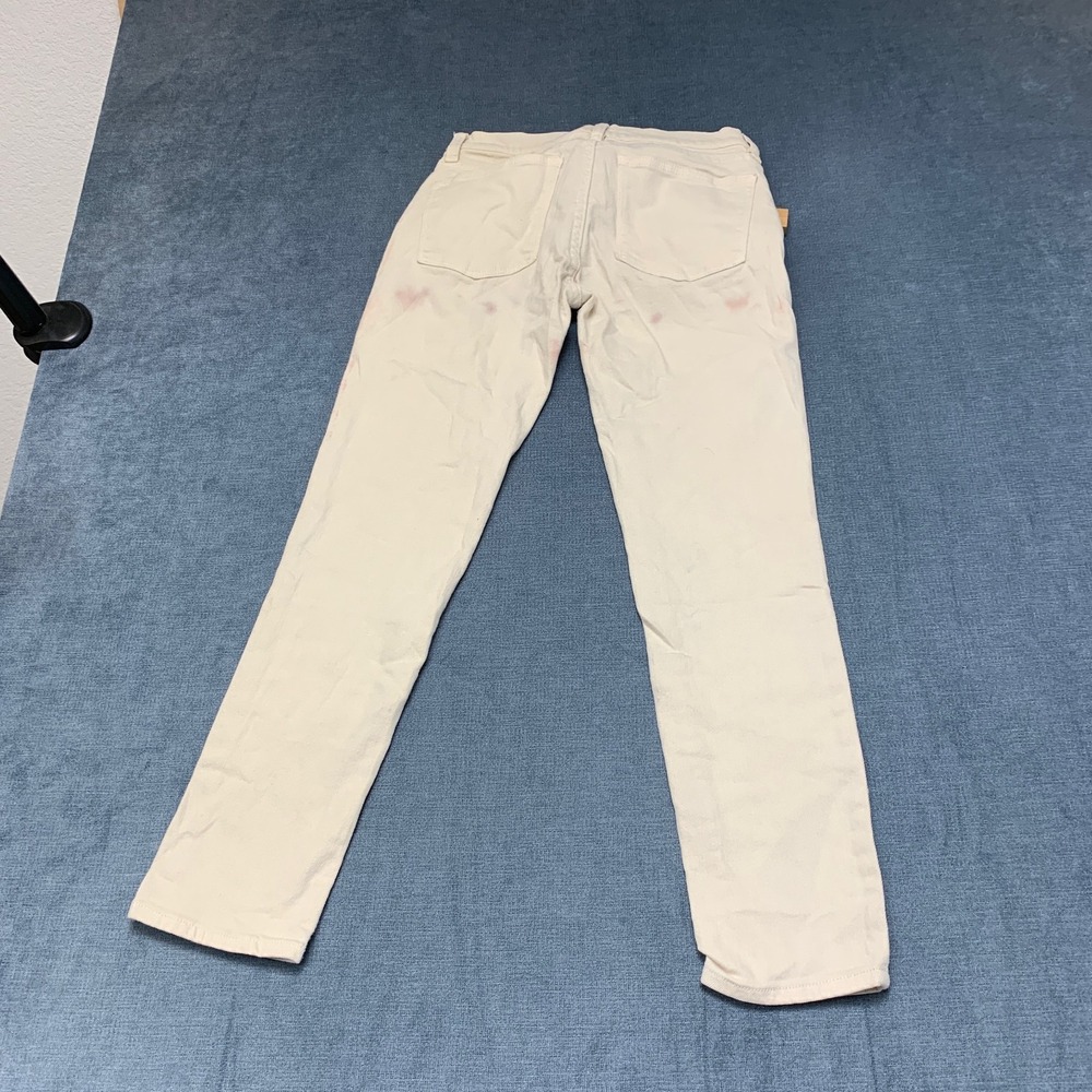 Womens Jeans 26x26 White Denim Straight Leg Outdoor Casual Travel Wear Zip Fly